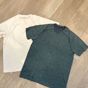 Rhone XL Lot of 2 Workout Men's Teal Performance T-Shirt and White Shirt